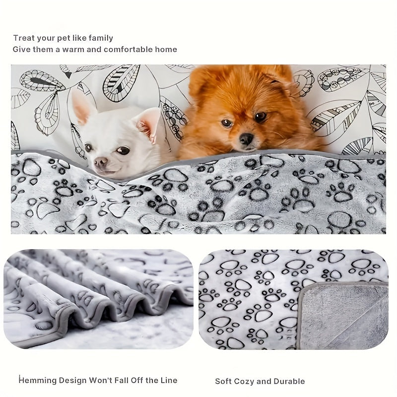 Soft Flannel Pet Blanket for Dogs and Cats, Machine Washable Cozy Polyester Throw Blanket for Extra Small, Small, Medium, and Large Pets, Perfect for Sofa, Bed, or Crate
