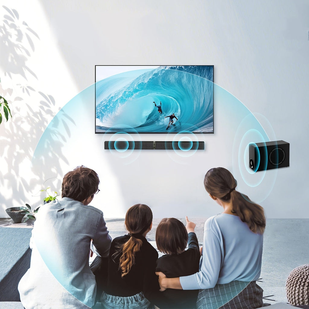 Soundbar with Subwoofer 2.1CH, Detachable Tower Speaker Design, Bluetooth 5.0 Wireless, ARC/Optical/AUX, Deep Bass Home Theater TV Speaker System, Remote Control, for Smart TV PC Gaming