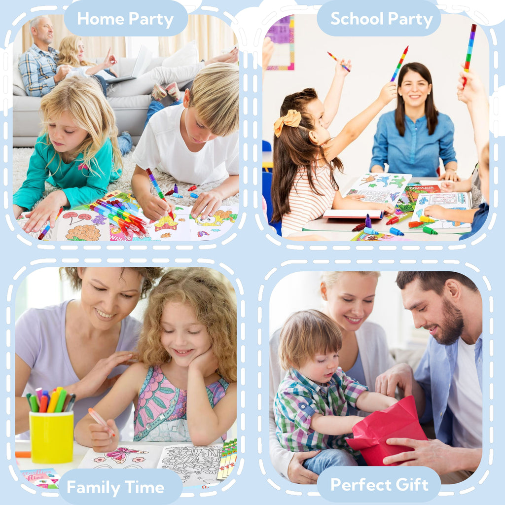 26-Pack Coloring Books for Kids Ages 3-8, Bulk Party Favors with Dinosaur, Mermaid, and Animal Designs, Classroom Goodie Bag Stuffers, Birthday Gifts, and School Activity Supplies