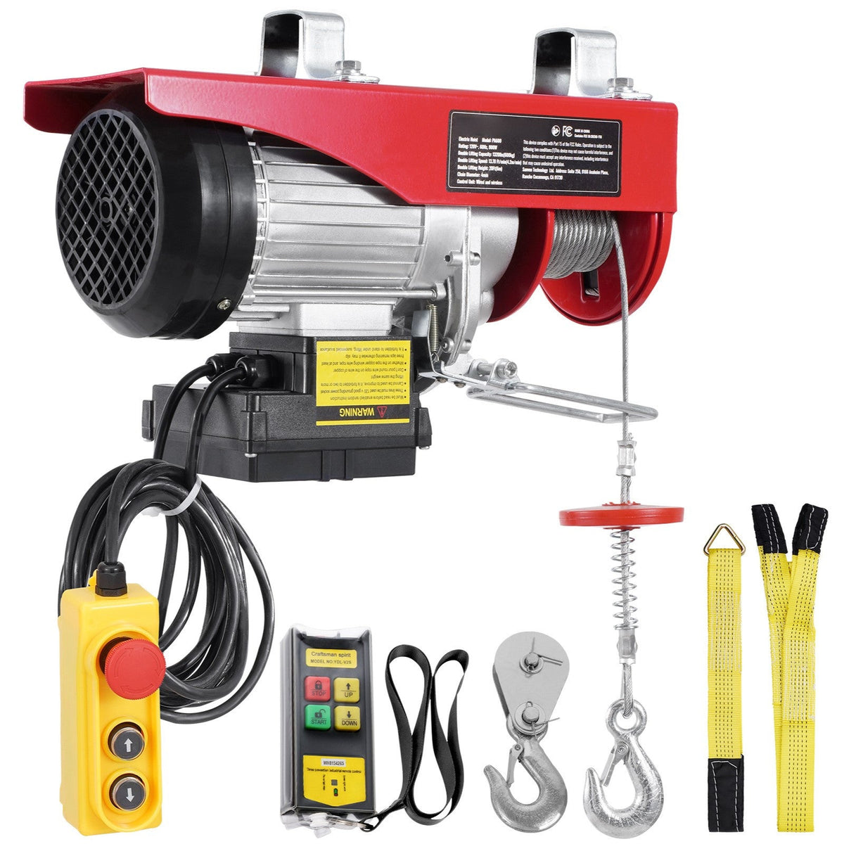 VEVOR Electric Hoist 440 / 880 / 1320 / 2200 lbs 120V Ceiling Mount 20–40 ft Lifting Height with Wired or Wireless Remote Control for Garage Attic Warehouse & Factory