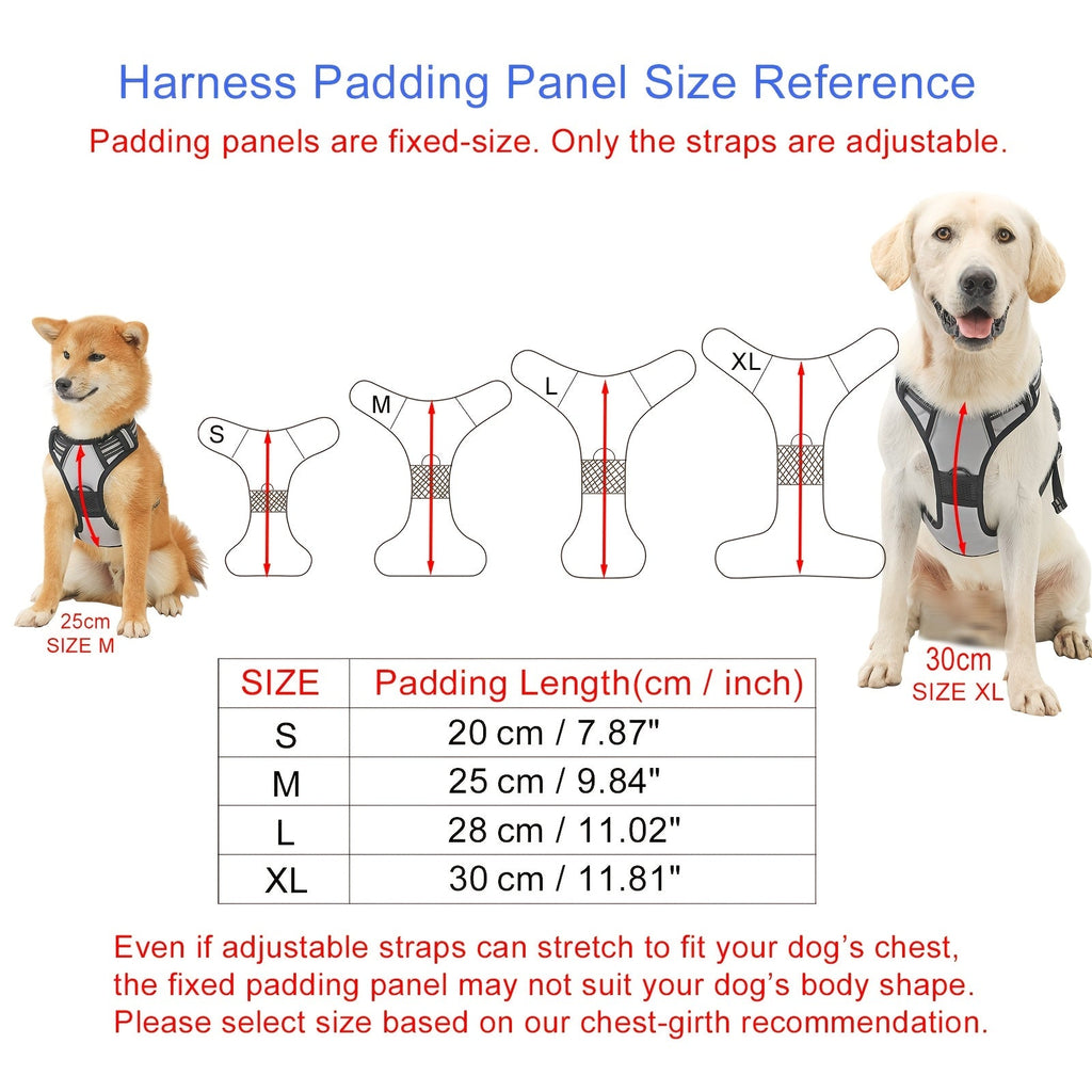 4-Piece Dog Harness and Leash Set, No-Pull No-Choke Reflective Oxford Vest Harness with Leash, Poop Bag Dispenser, and Easy Control Handle for Medium and Large Dogs, Outdoor Training, and Walking