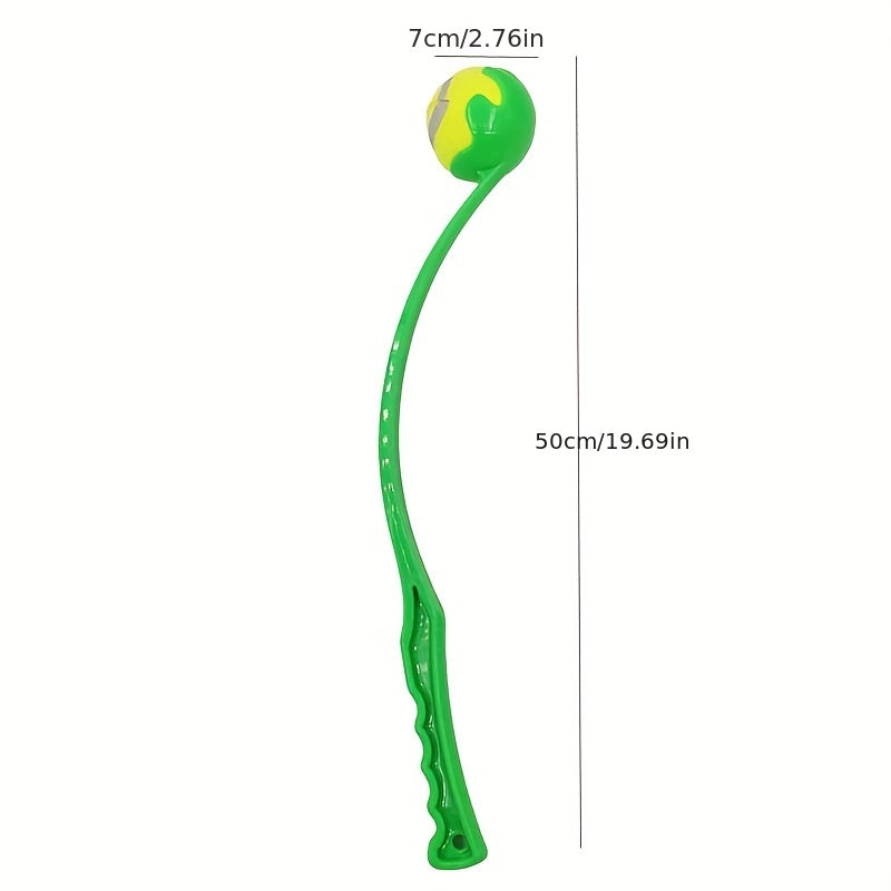Dog Ball Launcher with Tennis Ball - Hands-Free Fetch Stick for Outdoor Training & Exercise, No-Bend Dog Ball Chucker for Small, Medium, and Large Dogs, Durable Pet Ball Thrower Toy