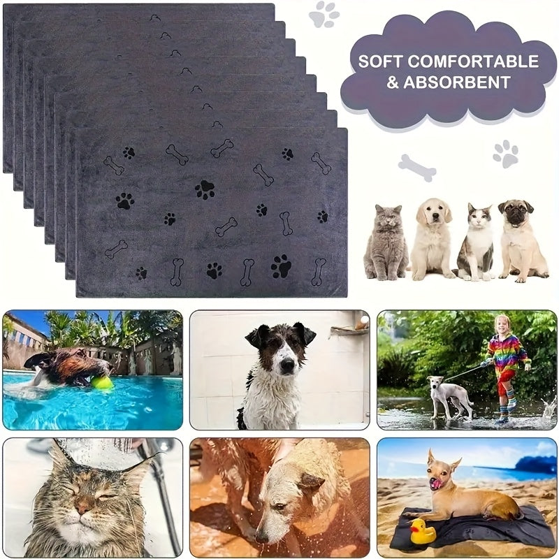 Large Pet Bath Towel for Dogs & Cats, 40x24 Inch Super Absorbent Quick-Dry Microfiber Dog Towel, Soft Drying Blanket for Bathing, Grooming & Beach – Pet Supplies Gift