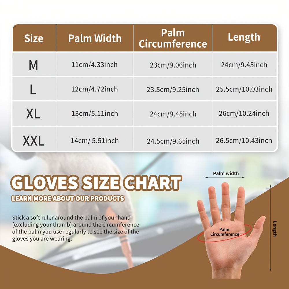 Cowhide Leather Work Gloves 2-Pair - Impact Protection, Grip Lining, Sweat-Wipe Towel Cloth, Tear-Resistant Heavy Duty Men's Safety Gloves for Garden, Outdoor & Construction - Sizes M to XXL