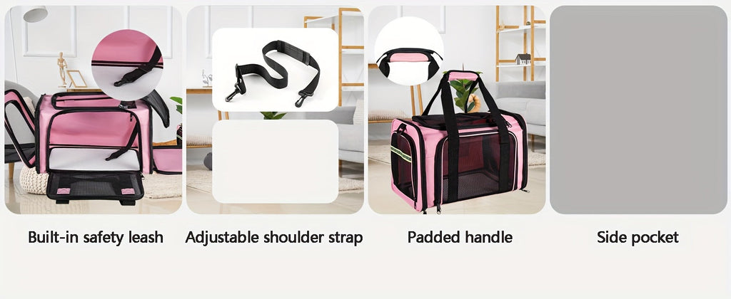 Airline Approved Soft-Sided Pet Carrier – TSA-Compliant Collapsible Travel Bag for Small Dogs, Cats & Kittens Under 15 lbs, Fits Under Airplane Seat