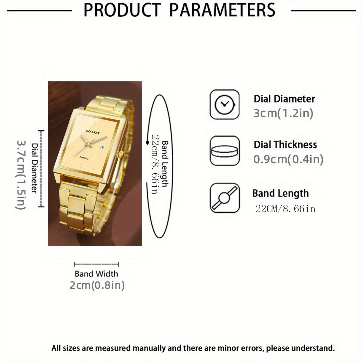 4pcs Men's Watch and Jewelry Set – Quartz Watch with Necklace, Bracelet, and Ring, Business Casual with Date Display, Luxury Gift Set for Men in Black, Silver, and Gold
