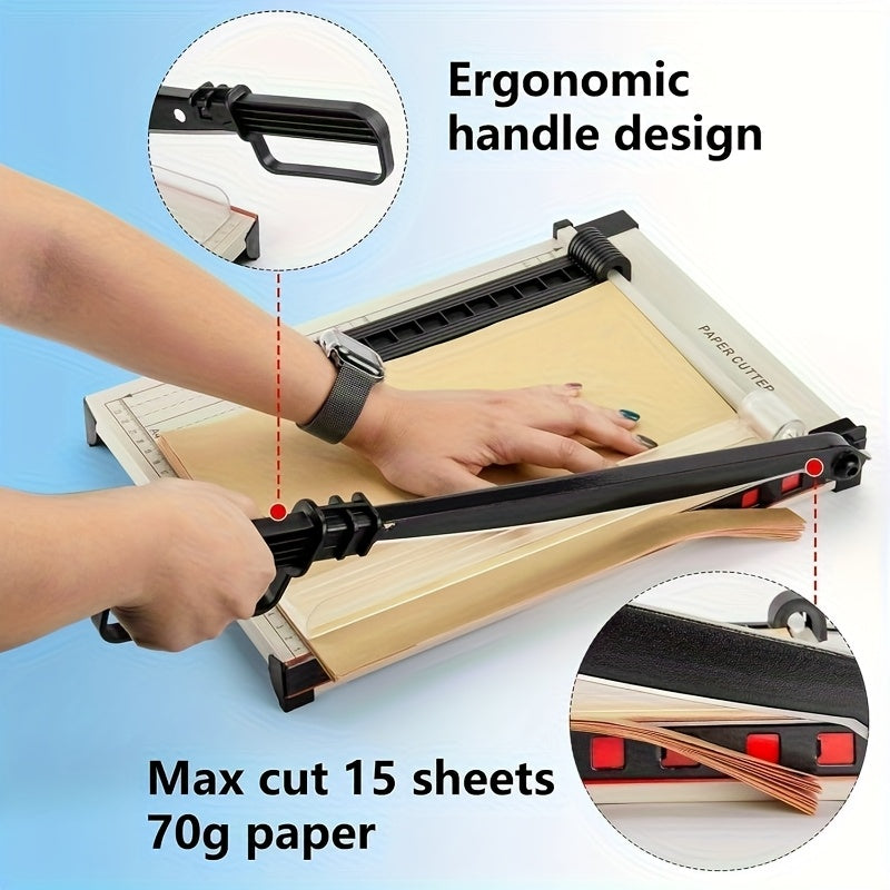 12-Inch Heavy-Duty Guillotine Paper Cutter Trimmer with Safety Guard, Corner Rounder, and Precise Grid for Photos, Cardstock, Scrapbooks, Office Documents, and Craft Cutting