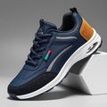 Men's Fashion Lace-Up Sneakers – Non-Slip Soft Sole Casual Running Shoes, PU Upper, Comfortable Lining, Lightweight for Outdoor Sports, Walking & Everyday Wear – Available in Blue, Black & White