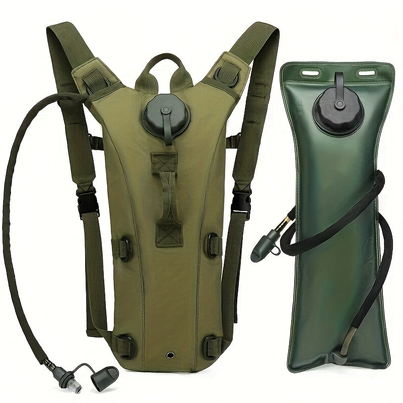 Hydration Backpack with 101oz Water Bladder, Tactical Lightweight Hiking Pack with Adjustable Straps and Large Capacity for Hiking, Biking, Running, and Climbing (Black/Green)