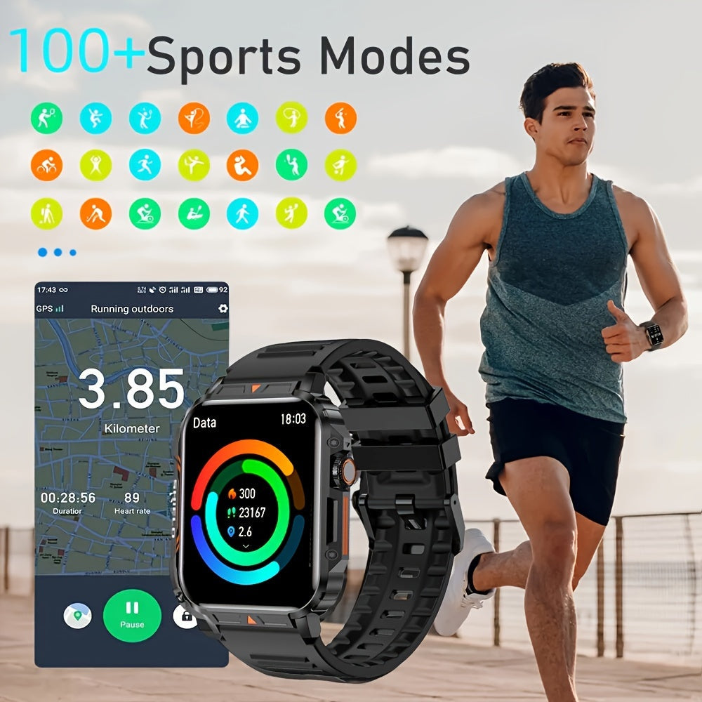 SENBONO Smartwatch for Men BT8959T5 – 1.95" Large Display, Bluetooth 5.2 Calling, 340mAh Battery, 100+ Sport Modes Fitness Tracker, Compatible with iOS & Android, Multiple Watch Faces, Black