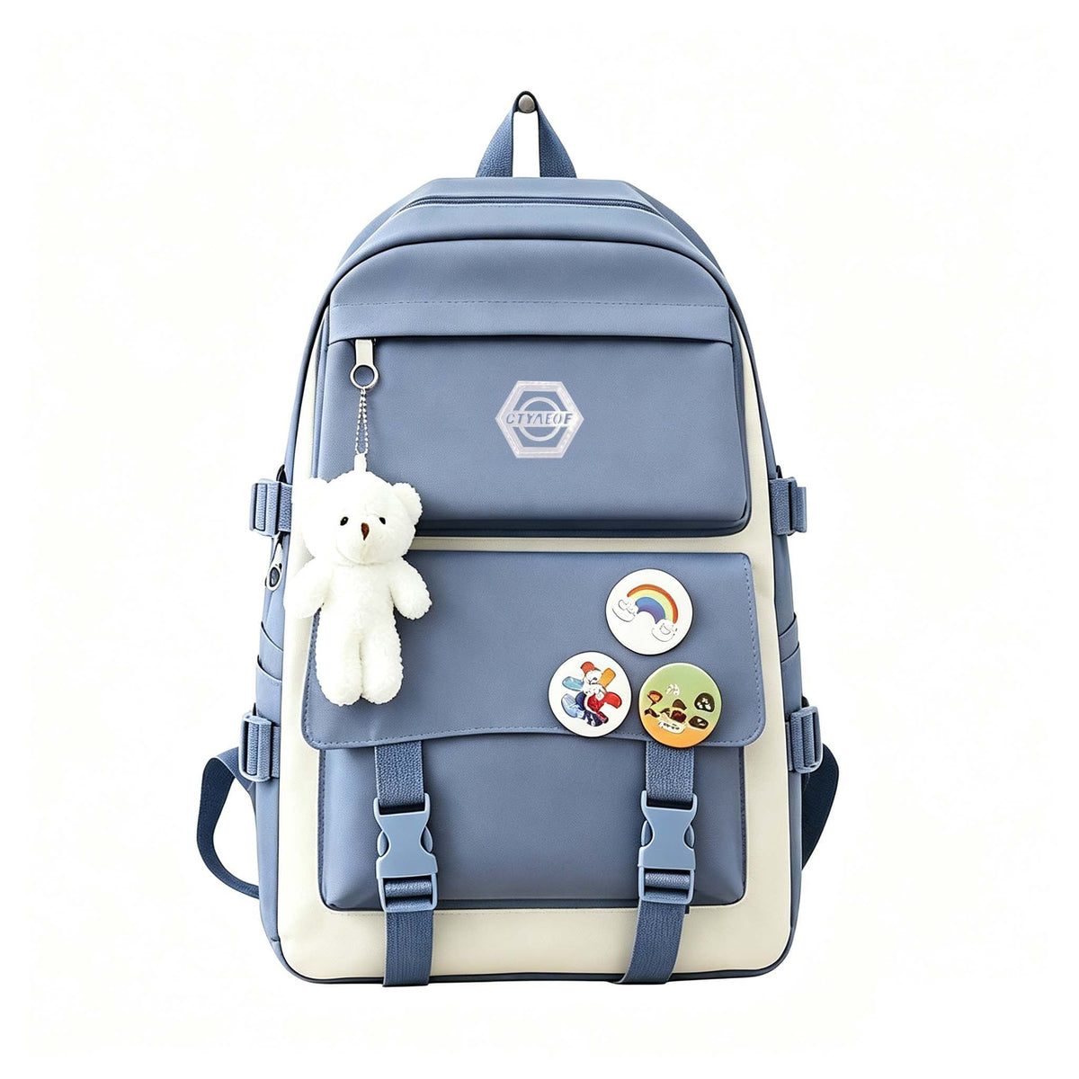 5-Piece Girls' School Backpack Set: Cute, Lightweight Daypack with Tote Bag, Pencil Case & Coin Purse - Durable Student Backpack for School, Hiking & Casual Use