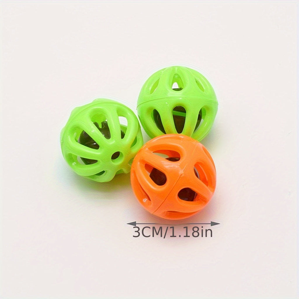 Colorful Bird Toy Bell Balls 10pcs Plastic Jingle Bell Balls for Parrots, Budgies, Cockatiels, and Conures, Boredom Relief Cage Accessory Decorative Bird Toys