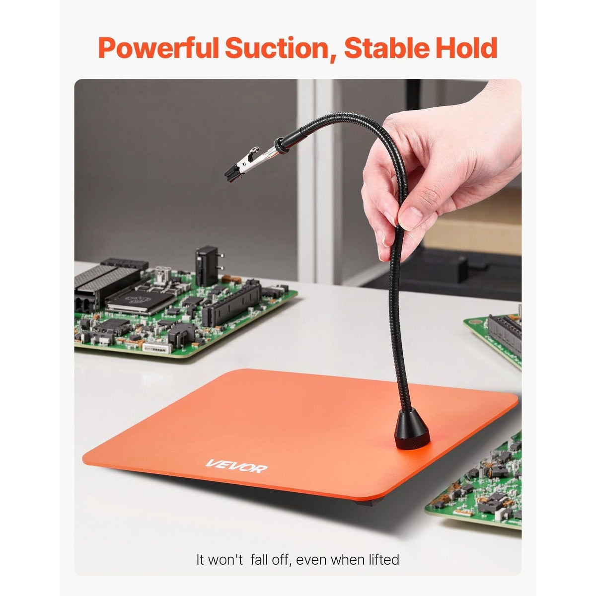 VEVOR Magnetic Helping Hands Soldering Station with 4 Gooseneck Arms 6 PCB Holders & 360° Hot Air Gun Holder Heavy-Duty Steel Base for Electronics PCB Wiring & Crafts