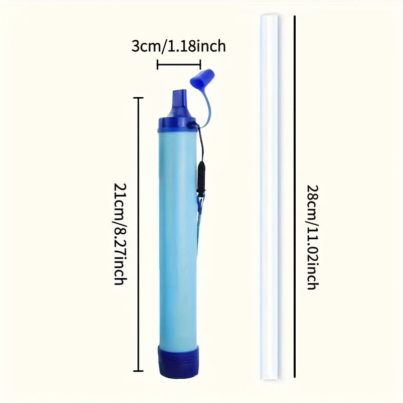 Personal Water Filter Straw Mini Water Purifier Survival Gear for Hiking, Camping, Travel, and Emergency Preparedness, Portable Filtration Straw Removes Bacteria & Contaminants - Set Options (1, 2, & 4 Pack)