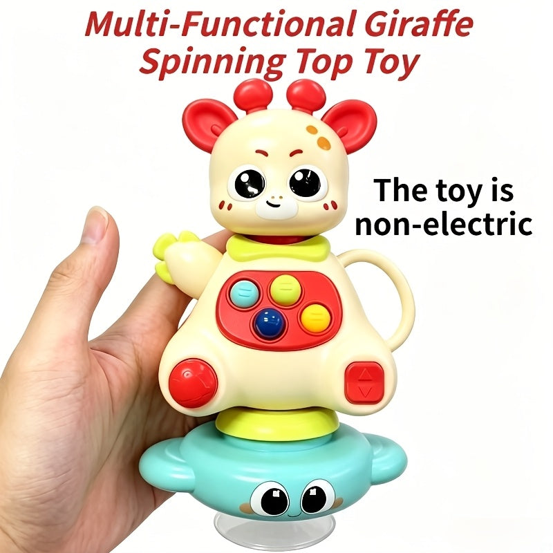 Giraffe Spinning Top Toy for Baby & Toddler, Multifunctional Press Spin & Twist Sensory Toy for Hand-Eye Coordination, Fun Early Development Toy for Boys & Girls Ages 0 and Up