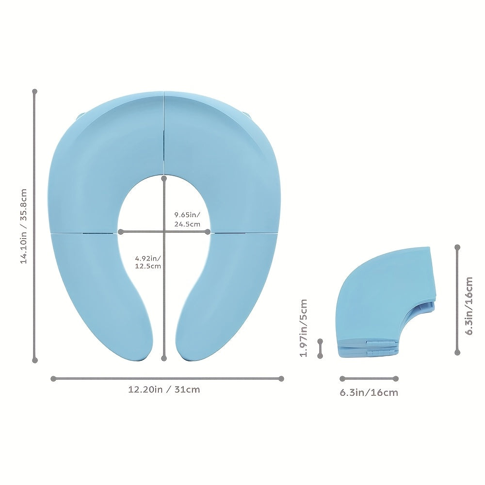 Folding Travel Potty Seat for Toddlers Boys & Girls, Portable Foldable Toilet Training Seat with Non-Slip Suction Cups, Lightweight Compact Potty Cover for Home & Travel