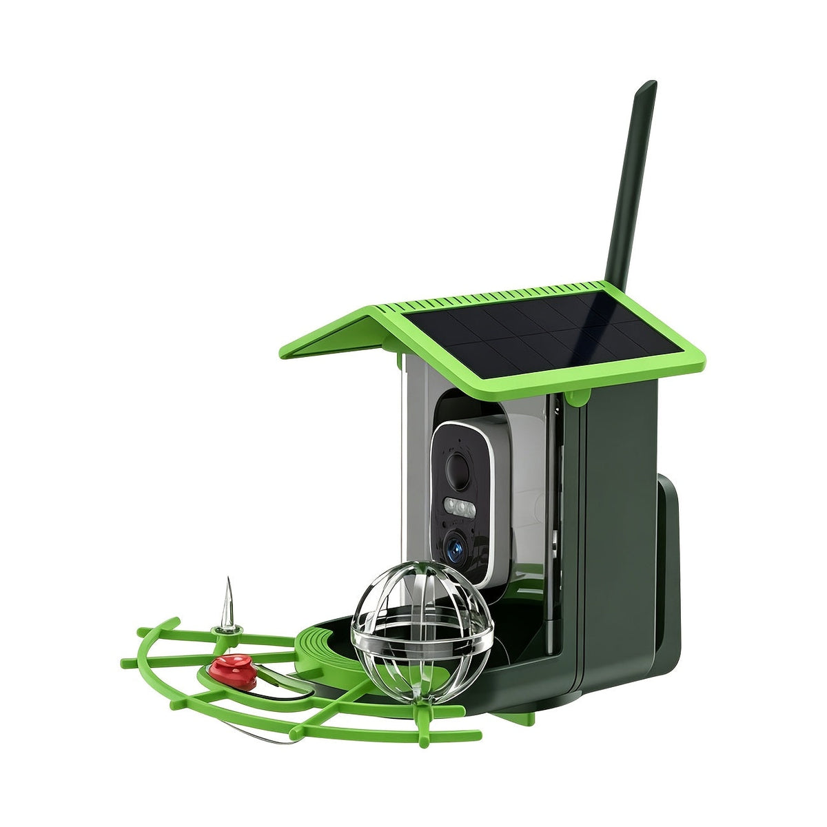AI Smart Bird Feeder with Camera, Solar Powered – 4MP 2K HD, Bird Species Identification, Motion Detection, Squirrel-Proof, IP66 Weatherproof, App Remote Monitoring, Gift for Bird Lovers