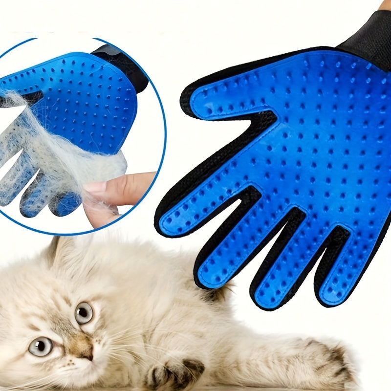 Pet Grooming Gloves 2-Pack for Dogs & Cats - Deshedding Massage Brush Glove for Removing Loose Fur, Hair Shedding Control, Cat & Dog Cleaning, Petting, Grooming Tool Gift