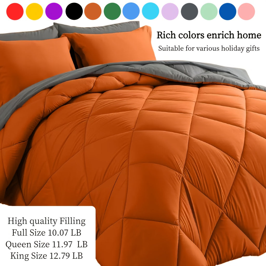 7-Piece Comforter Set, Queen/King Size – Soft Microfiber Pinch Pleated Bed-in-a-Bag with Comforter, Fitted Sheet, Flat Sheet & 4 Pillowcases, All-Season Bedding Set for Home & Dorm
