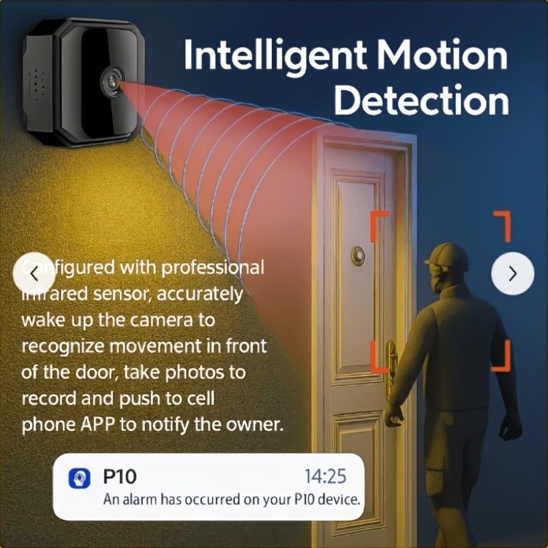 Wireless Security Camera with Built-In AP Hotspot, No Internet Required, Infrared Night Vision, Two-Way Audio, Motion Detection, Real-Time Home/Pet Monitoring, Black/White, 1/2/3/4 Pack