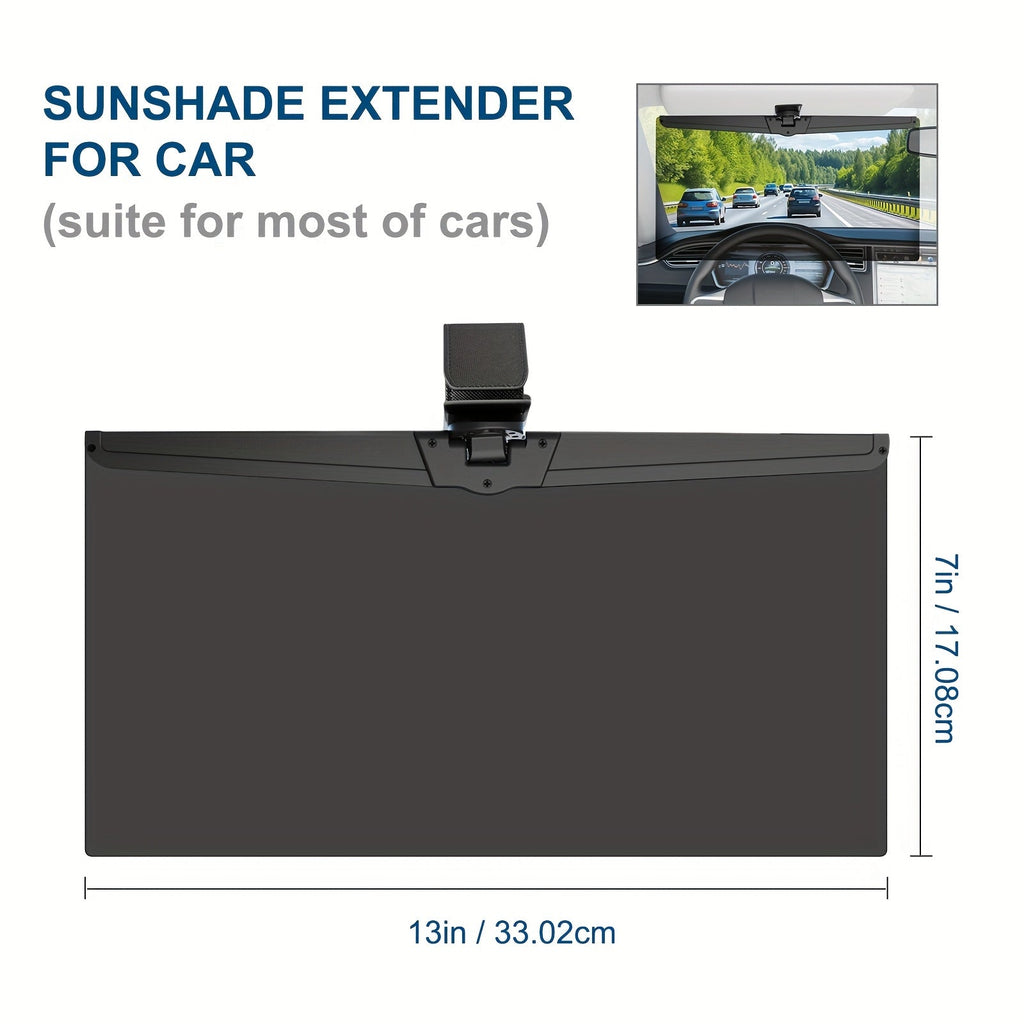 Car Sun Visor Extender, UV400 Polarized Anti-Glare Shield, Adjustable Clip-On Sun Blocker, Universal Fit for Safe and Comfortable Day and Night Driving