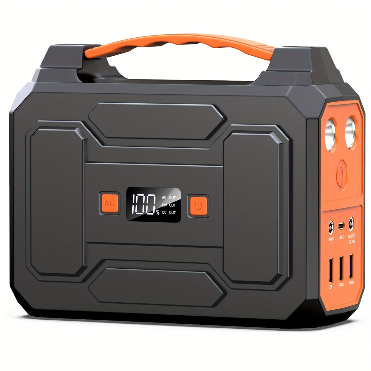 Portable Power Station 100W / 300W Solar Generator – AC Outlet, USB QC3.0, DC Port, LED Flashlight, High Capacity Battery Pack for Camping, Hiking, Road Trips, CPAP, and Hurricane Emergency