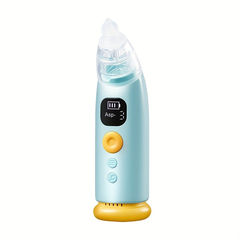 Electric Baby Nasal Aspirator with 3 Soft Silicone Tips, Adjustable Suction & Soothing Music with Light, Gentle Nose Sucker for Newborns Infants & Toddlers, Easy One-Button Operation