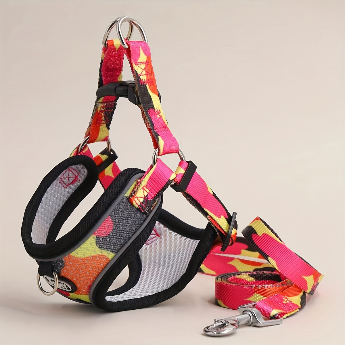 Dog Harness and Leash Set - No-Pull Dog Vest Harness, Adjustable Reflective Dog Harness for Small, Medium, and Large Dogs, Easy On/Off Escape-Proof Walking Harness for Indoor and Outdoor Use