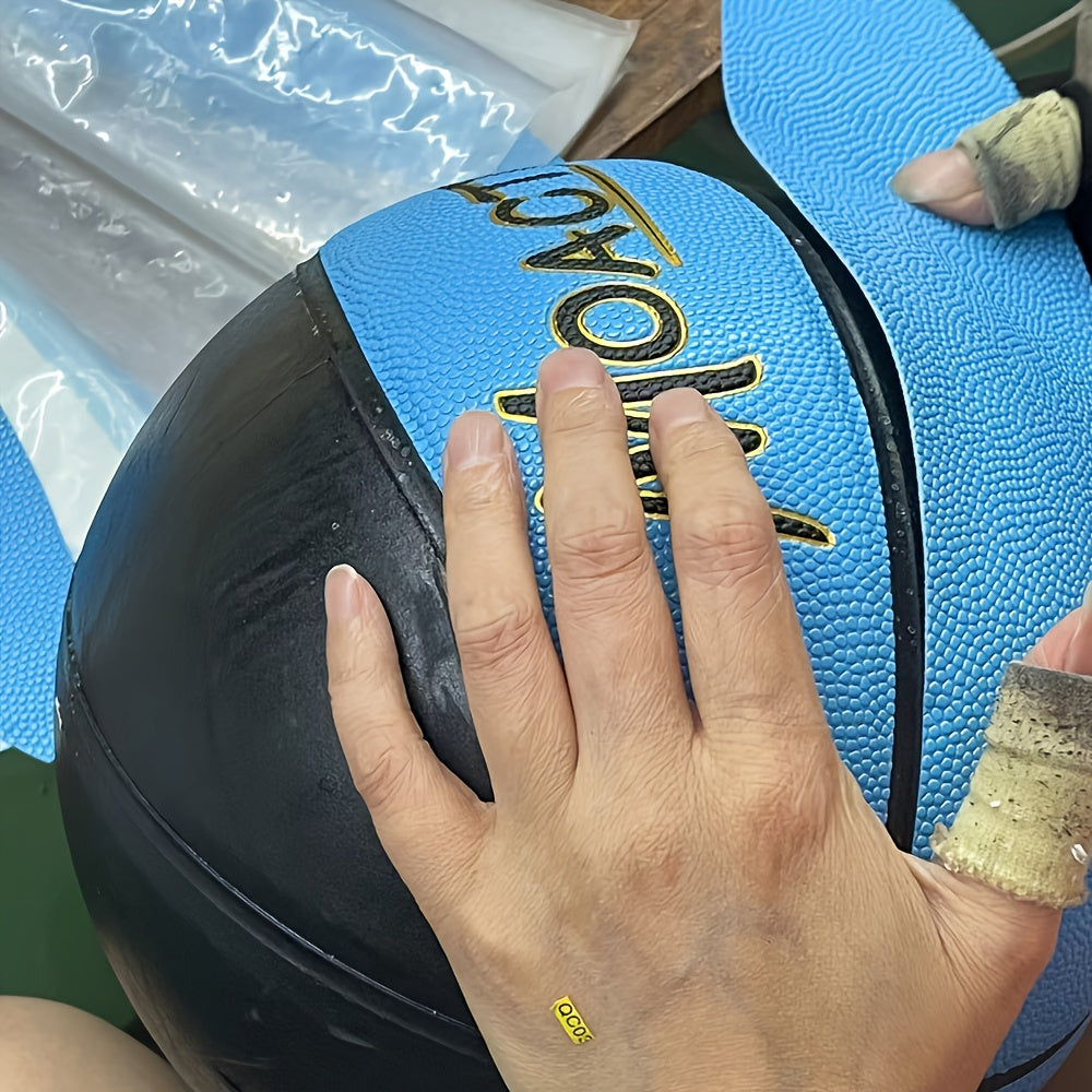 Engraved Basketball for Grandson & Son – Personalized Inspirational Size 7 Basketball with Pump, Motivational Gift for Birthday, Christmas, Anniversary, Blue Red Gold Black