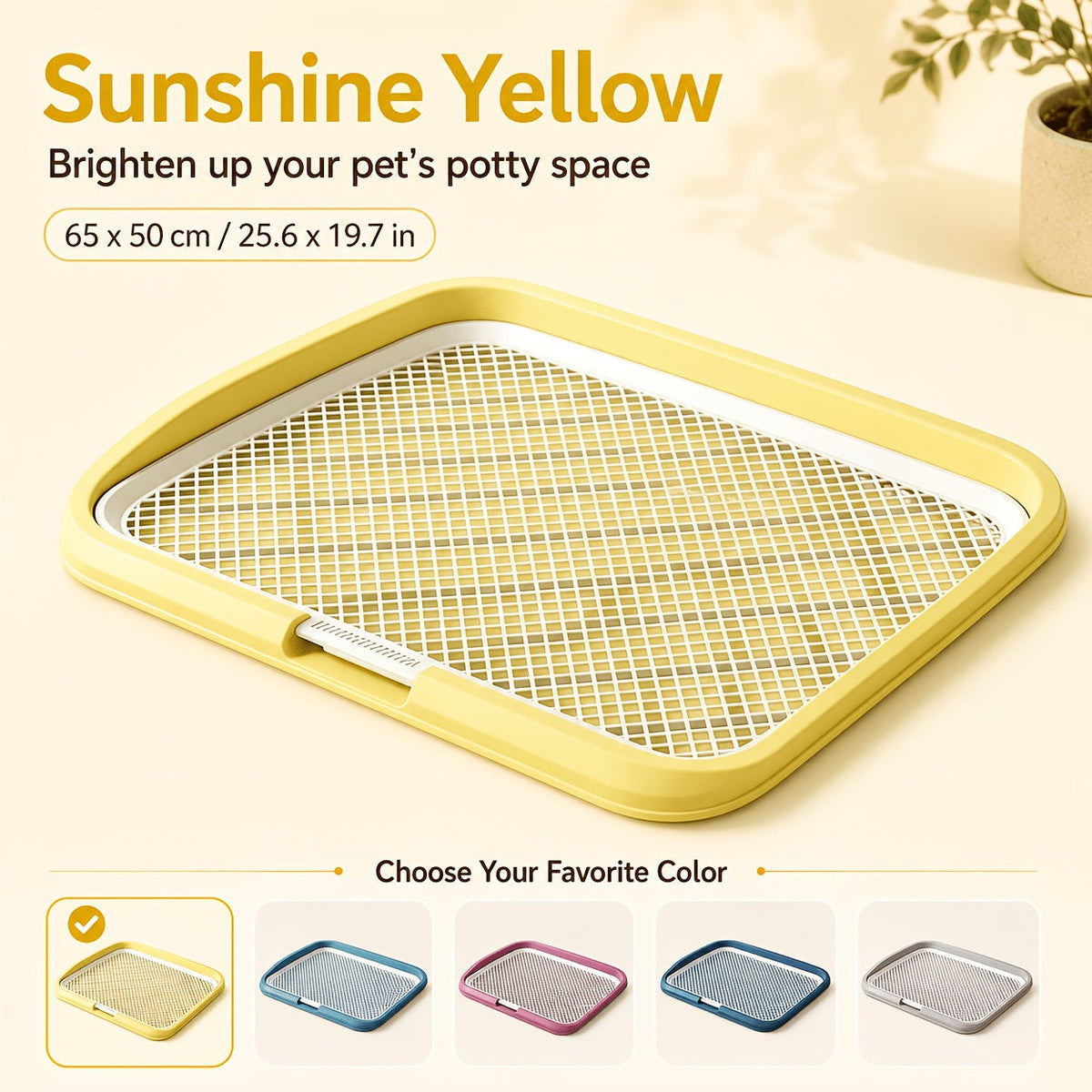 Dog Potty Tray Leak-Proof Indoor Puppy Toilet with Removable Grate, Washable Pee Pad Holder for Apartment Puppy Training, Pet Potty Station for Small to Medium Dogs