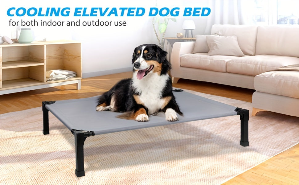 Cooling Elevated Dog Bed, Raised Cot with Breathable Mesh and Metal Frame - Washable Portable Dog Cot with Non-Slip Feet for Indoor and Outdoor Use, Multiple Sizes and Colors Available