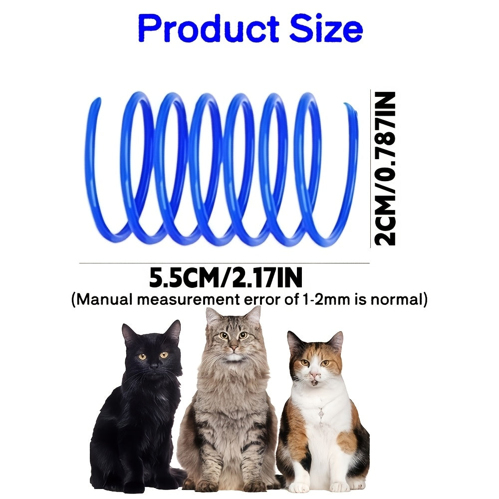 猫咪弹簧玩具100件装 - 适合室内猫咪和幼猫的彩色塑料螺旋弹簧，互动式狩猎、拍打和啃咬玩具，耐用无电池大包装猫玩具，多猫家庭超值套装