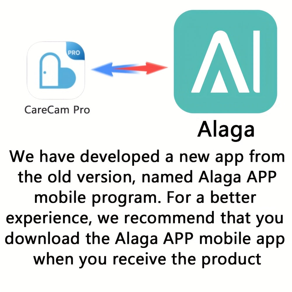 Alaga 2K Indoor Security Camera with Audio, AI Motion Detection Baby Monitor, 2.4G/5G WiFi Night Vision 2-Way Talk, Cloud & SD Card Storage, ABS, White & Black