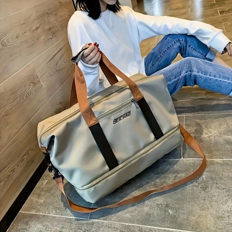 Women's Large Capacity Travel Bag with Dry/Wet Separation – Gym Yoga Fitness Duffel Bag, Weekend Overnight Tote Handbag for Travel, Leisure & Outdoor, Multiple Color Options Available