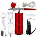 Cordless Airbrush Kit with Compressor, Rechargeable, 0.3mm Nozzle, 3-Speed Pressure – Portable Airbrush Set for Makeup, Nail Art, Cake Decorating, Model Painting & Body Art