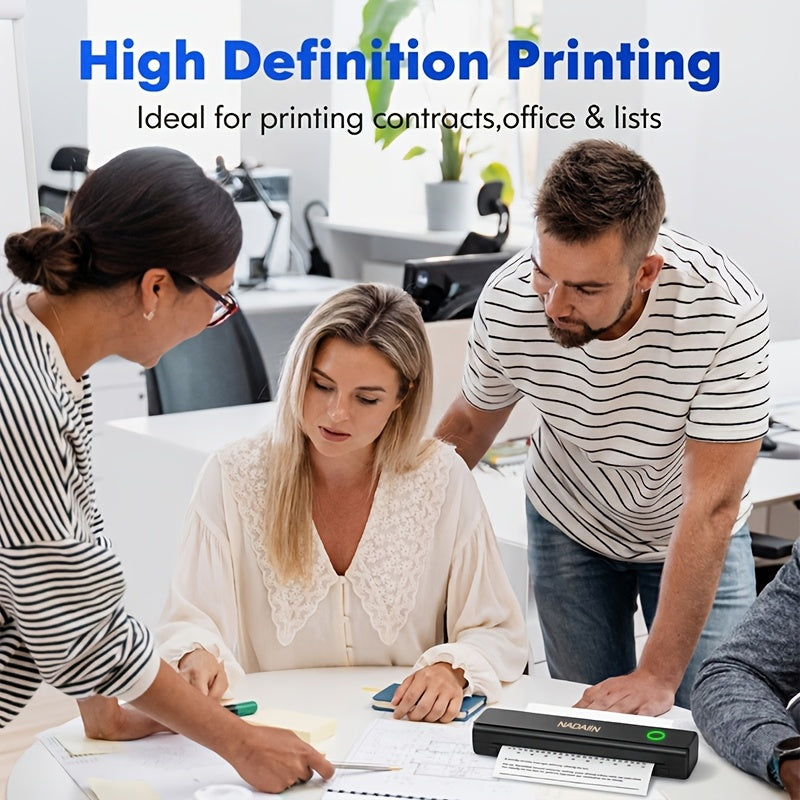 Portable Inkless Thermal Printer A4 with Paper Tray, Wireless Mobile Printer, Supports 8.5x11 Letter/A4 Paper, Compatible with iPhone, Android, Laptop, Home, Office, School, Travel