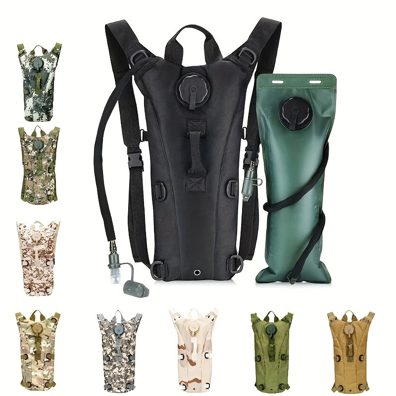 Hydration Backpack with 101oz Water Bladder, Tactical Lightweight Hiking Pack with Adjustable Straps and Large Capacity for Hiking, Biking, Running, and Climbing (Black/Green)