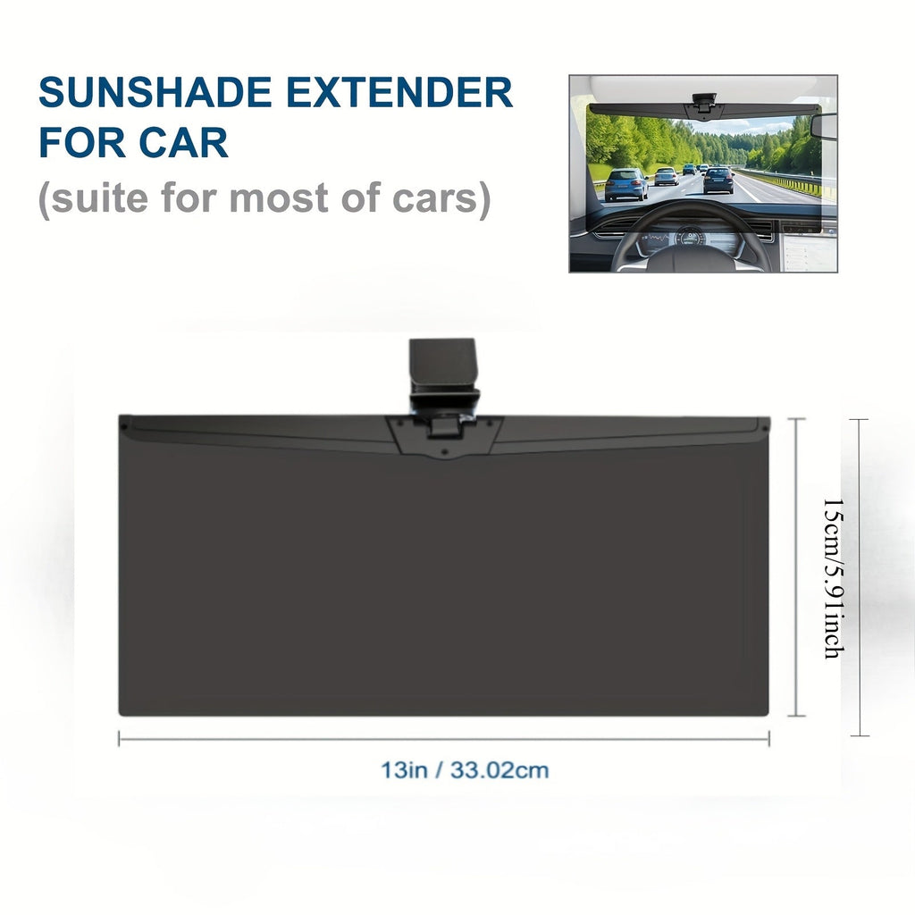 Car Sun Visor Extender, UV400 Polarized Anti-Glare Shield, Adjustable Clip-On Sun Blocker, Universal Fit for Safe and Comfortable Day and Night Driving