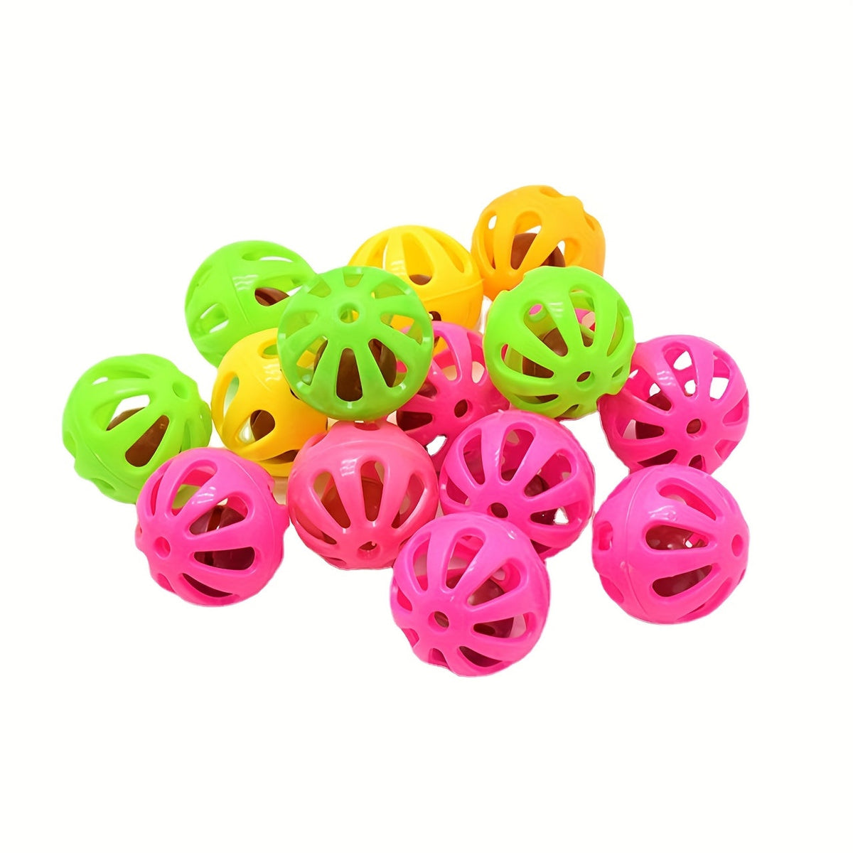 Colorful Bird Toy Bell Balls 10pcs Plastic Jingle Bell Balls for Parrots, Budgies, Cockatiels, and Conures, Boredom Relief Cage Accessory Decorative Bird Toys