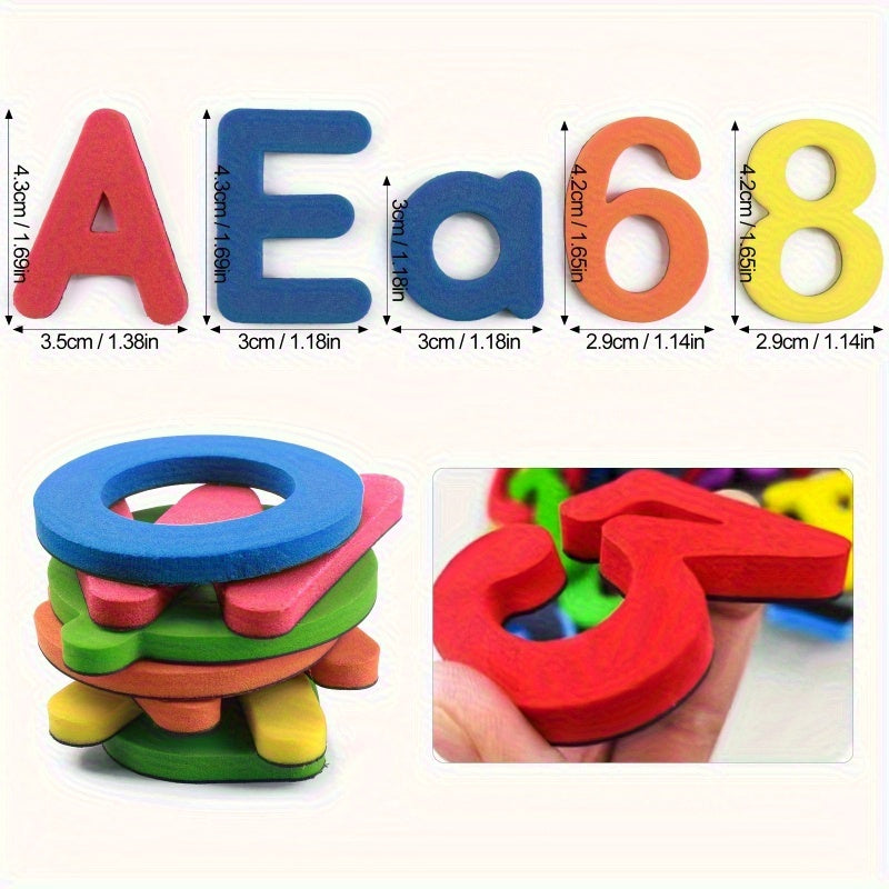 50 Pcs Magnetic Letters and Numbers for Kids, Colorful Alphabet Refrigerator Magnets, Educational Fridge Stickers, Learning Toy for Toddlers, Preschool Spelling, Reading ABCs 123s Gift (Random Colors)