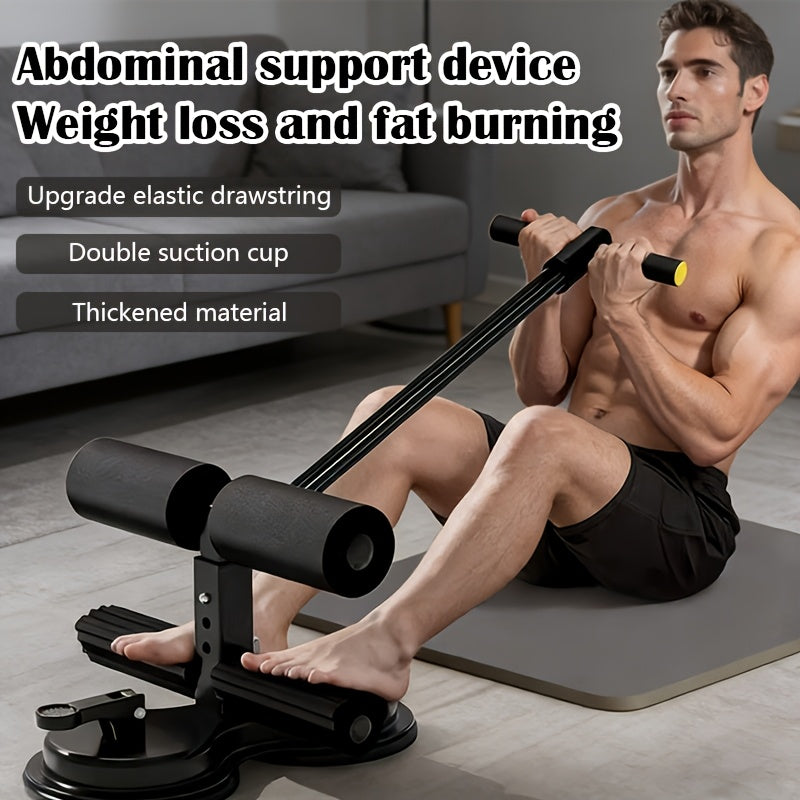 Portable Sit-Up Bar – 3-Section Adjustable Design, Dual Suction Cups & Resistance Bands, Lightweight Home Core Fitness Equipment for Small Spaces