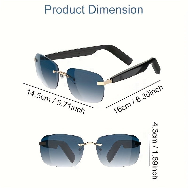 Bluetooth Smart Glasses with Touch Controls & Open Ear Audio – Integrated Microphone, Hands-Free Calls & Music, Polarized Lenses, Ideal for Outdoor Sports, Driving & Everyday Wear