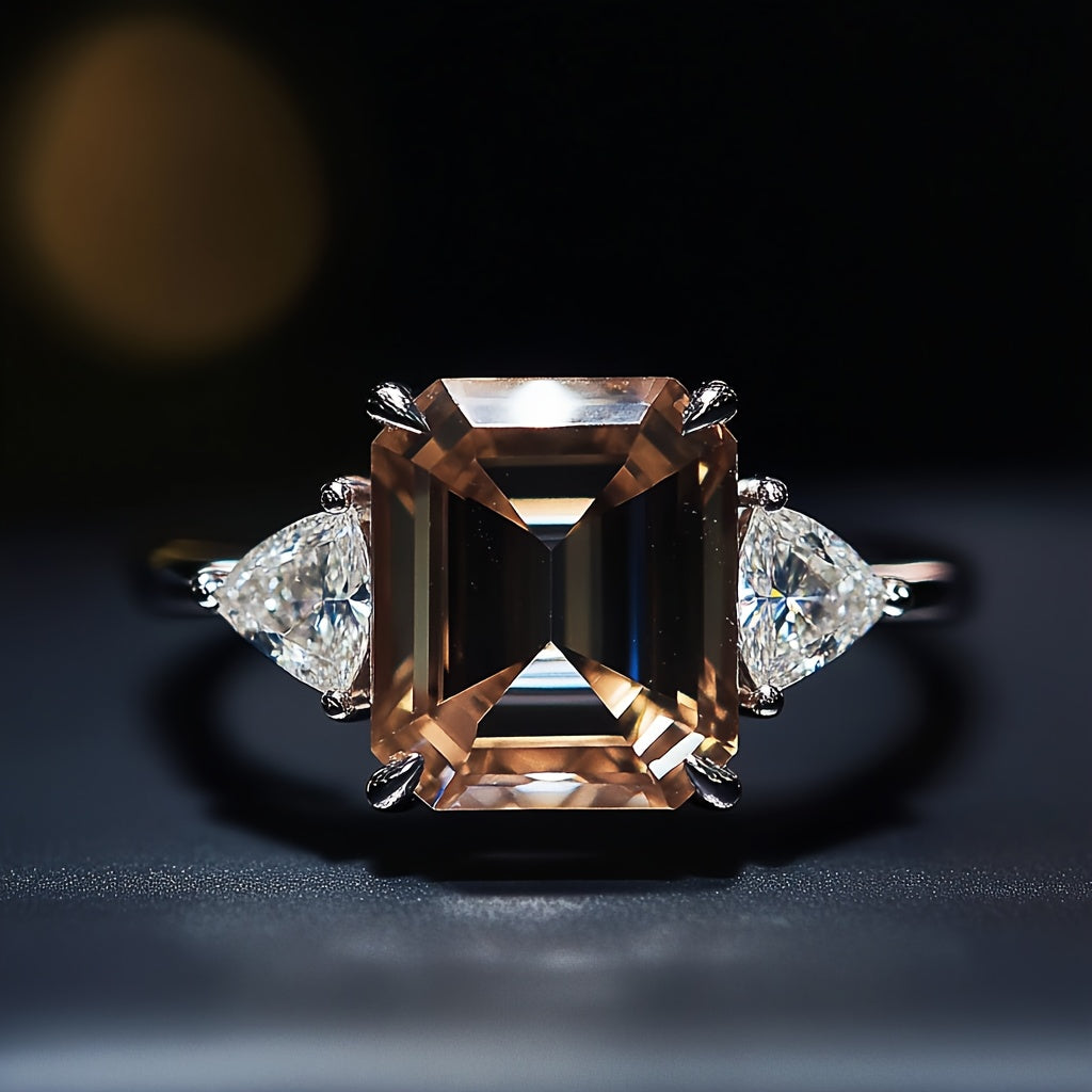 925 Sterling Silver Ring for Women with 3ct Synthetic Zirconia – Elegant CZ Engagement & Anniversary Ring, Suitable for Parties and Daily Wear, Sizes US6-US8