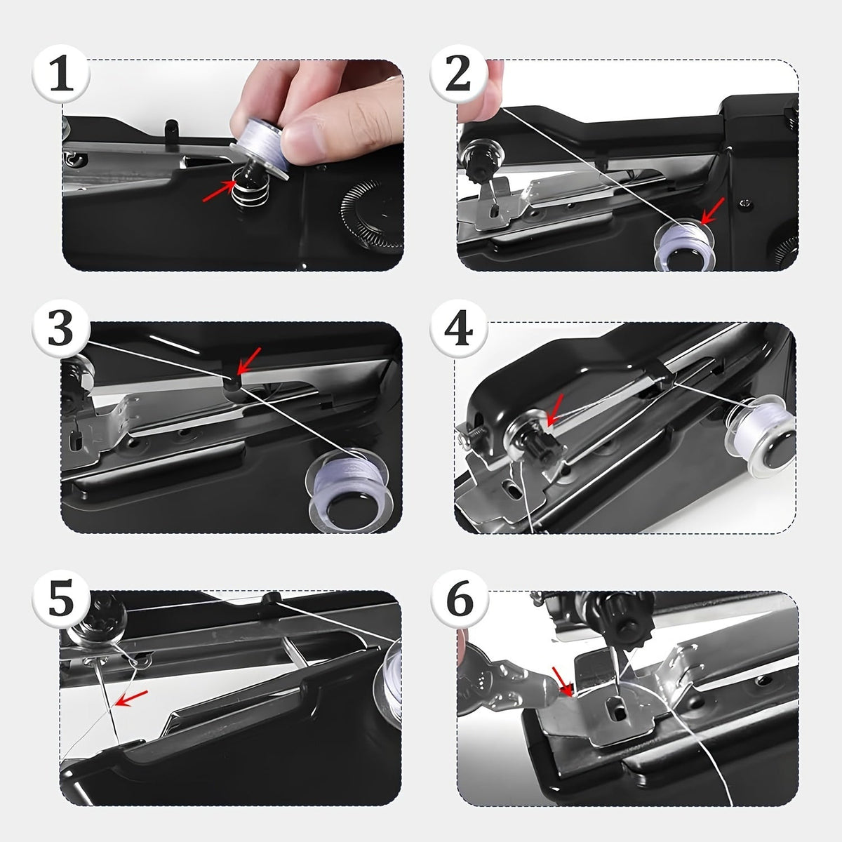 Handheld Mini Sewing Machine 36-Piece Set, Cordless Portable Electric Sewing Kit for Beginners, Adults, Home, Travel, and Clothes Repair (Purple, Black, White, Pink)