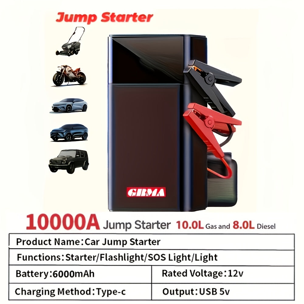 7-in-1 Portable Car Jump Starter with 150PSI Air Compressor, Digital Display, and Emergency Power Bank for Gas & Diesel Engines - Car Battery Booster Pack with Air Pump