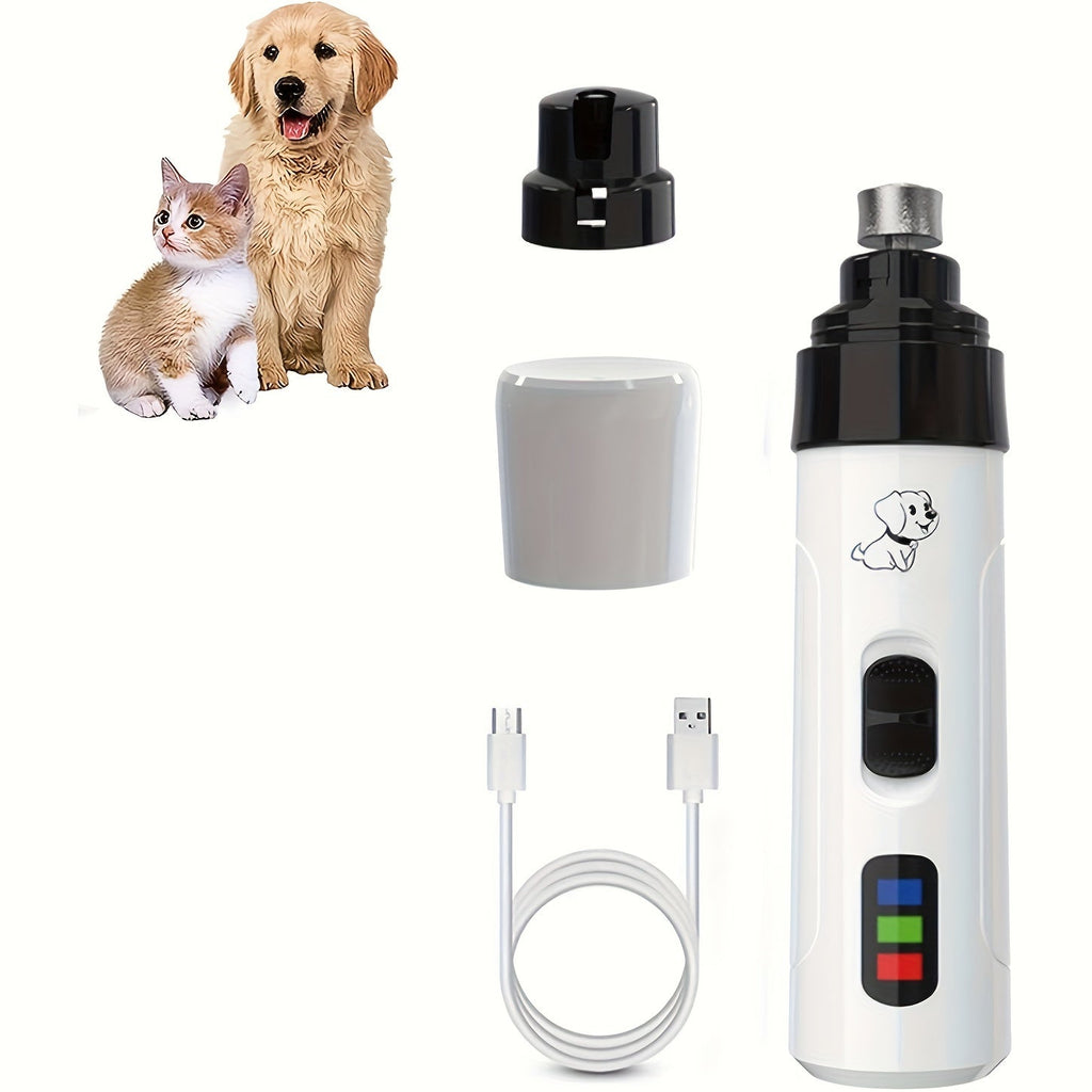 Electric Dog Nail Grinder, Quiet and Painless, USB Rechargeable, LED Screen Pet Grooming Tool