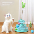 Feather Cat Carousel Toy with Rotating Rolling Ball - Interactive Spinning Turntable Teasing Toy for Indoor Cats, Self-Entertainment Boredom Buster Cat Gift, No Battery Required, Available in Light Green, Blue, and Pink