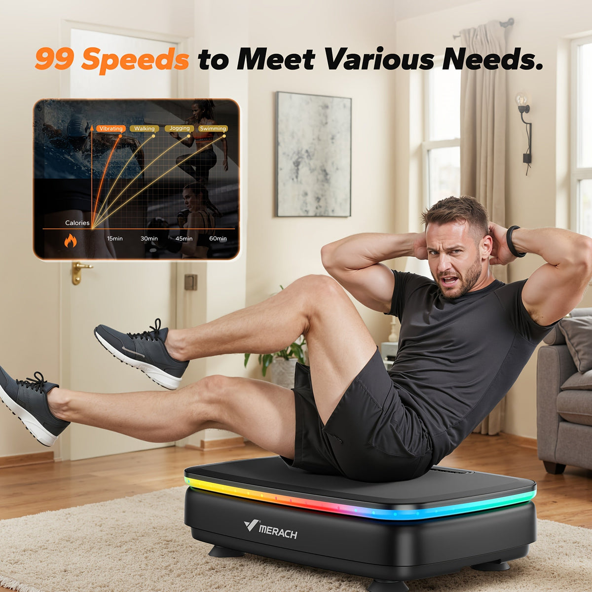 Vibration Plate Exercise Machine – Whole Body Workout Power Vibration Platform Silent Motor Speed Control for Home Gym & Weight Loss in White & Black