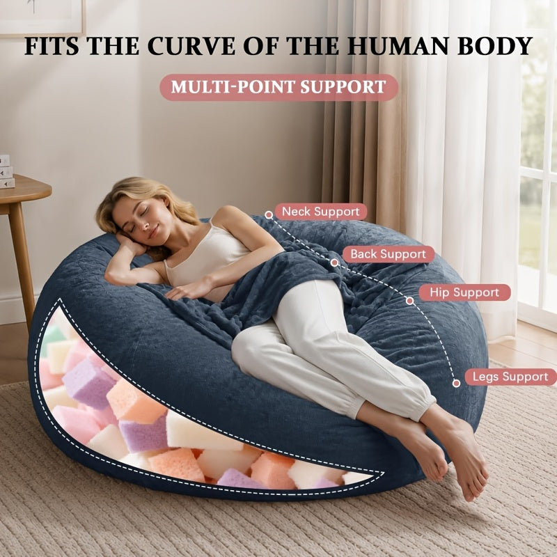 Oversized Bean Bag Chair 4ft 5ft 6ft Memory Foam Filled Micro Velvet Cover Sofa Bed Lounger No Assembly for Living Room Bedroom Adults – 7 Colors