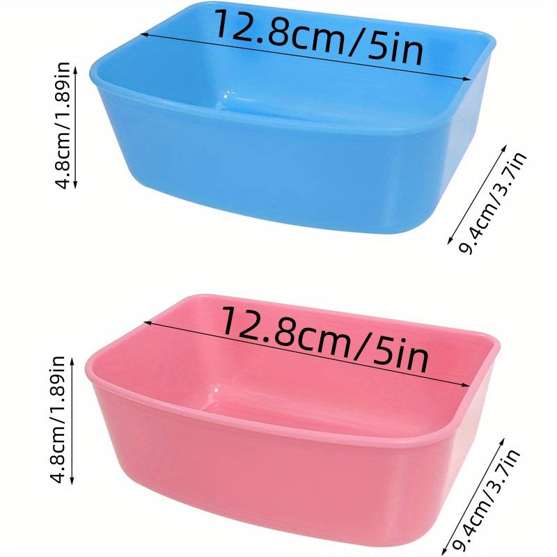 Bird Cage Hanging Feeder 6-Pack - Universal Plastic Food & Water Container, Bath Water Bowl for Parrots, Budgies, Canaries & Small Birds, Clip-On Cage Feeder Cups (Random Colors)